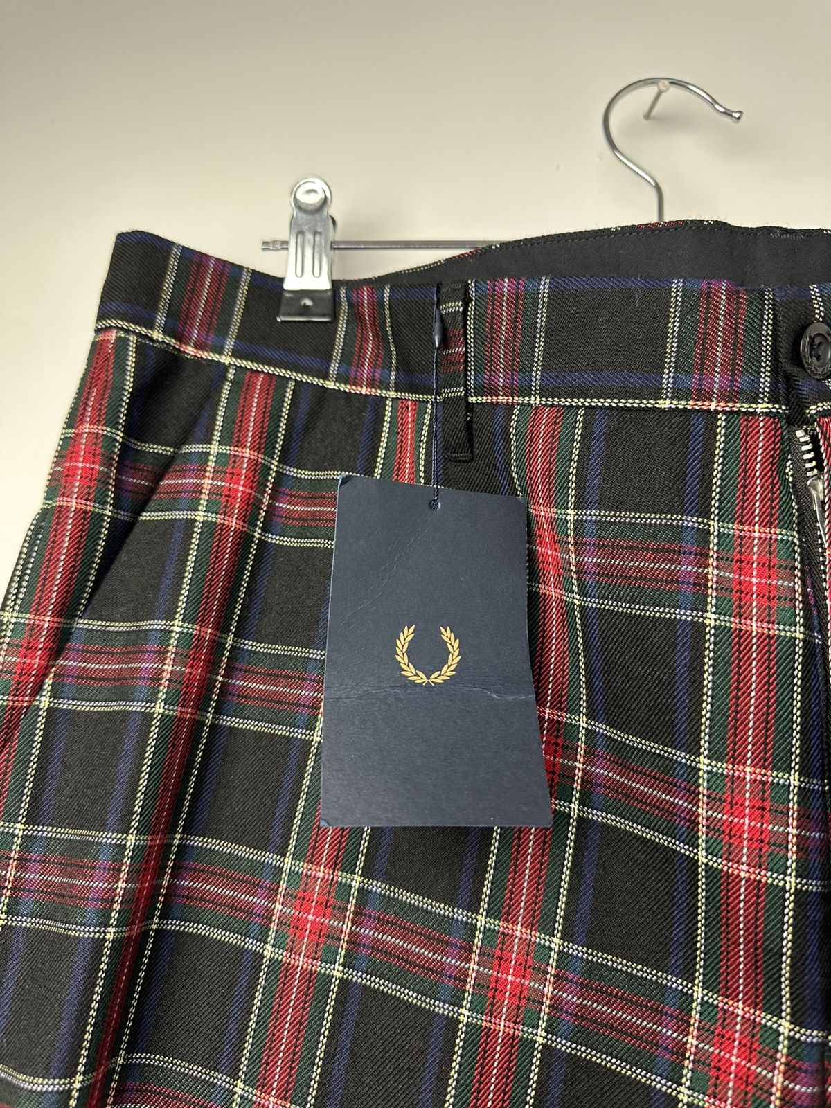 Fred Perry Fred Perry Men’s Tartan Wool Blend Trousers 38R Size US 38 / EU 54 - 7 Thumbnail