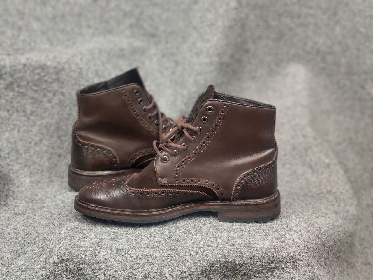 Hugo Boss orange Handmade Brown Leather brogue Ankle Boots