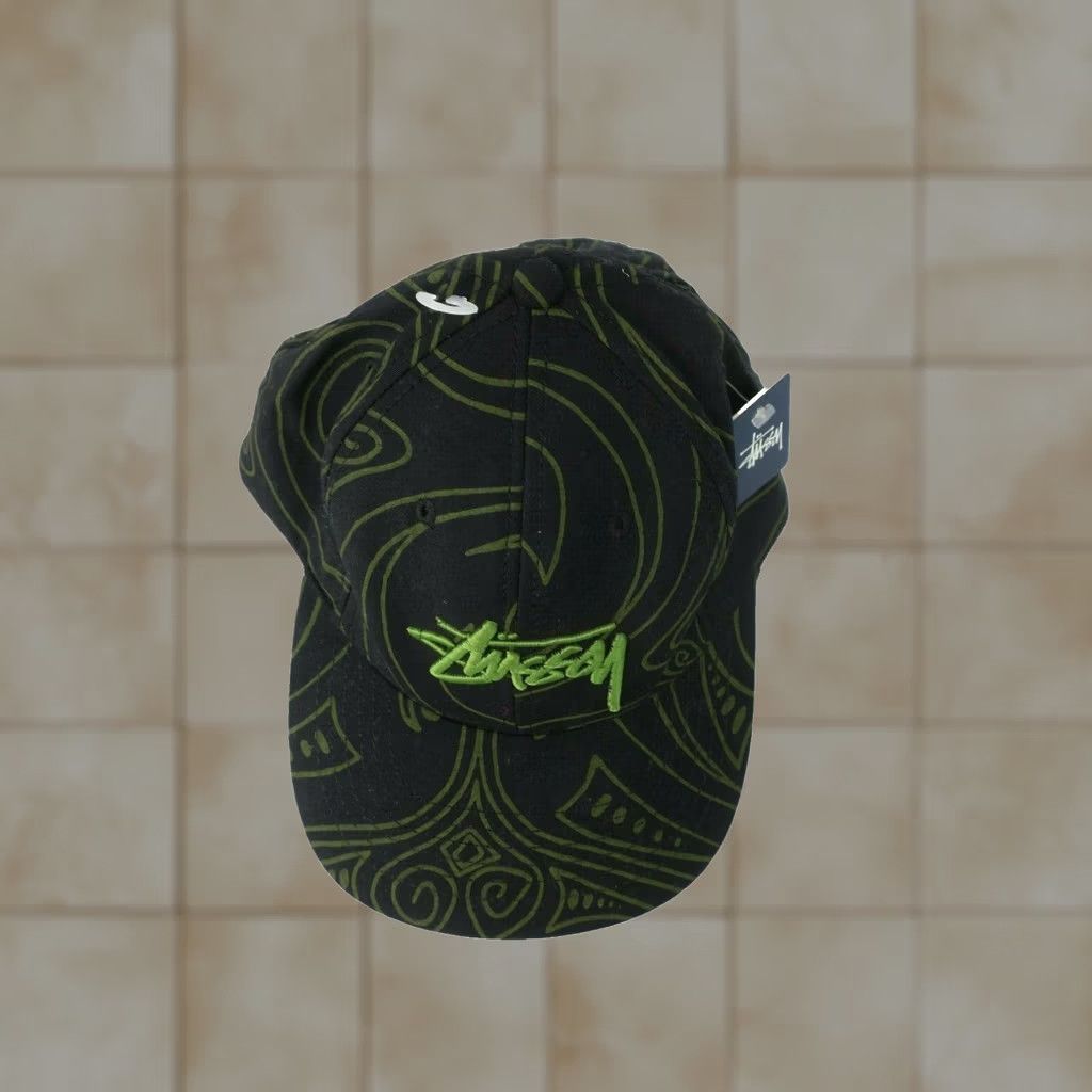 Vintage VINTAGE Stussy Hat USA Printed Snapback Cap Regular Black Men Adjustable Size Hats 90s Surf Streetwear Size ONE SIZE - 1 Thumbnail