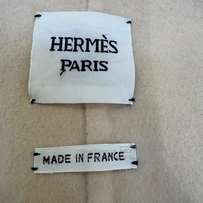 Hermes Hermes Beige Cashmere, Linen, and Silk Notched Lapel Long Size XS / US 0-2 / IT 36-38 - 7 Thumbnail