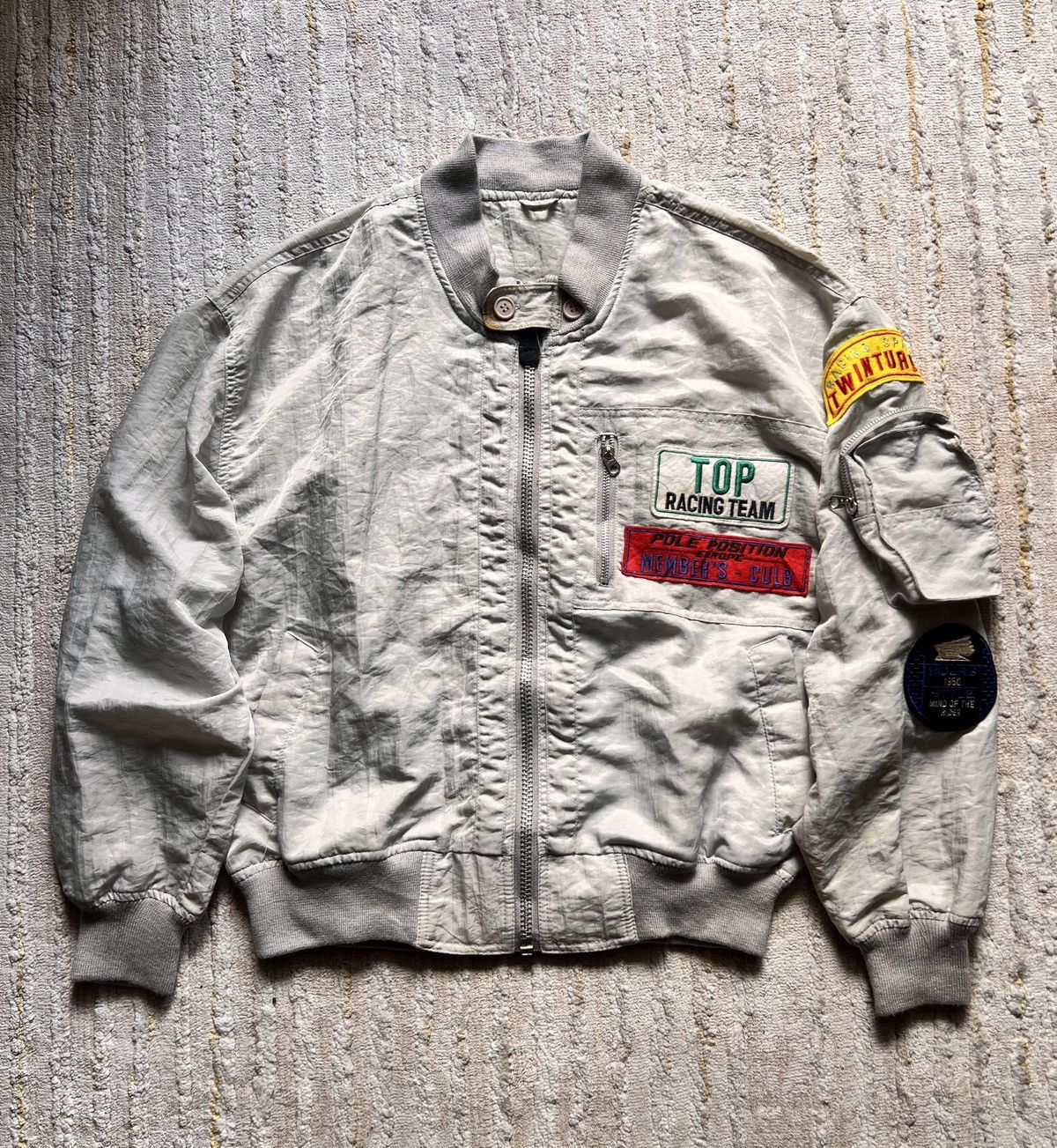 Vintage Vtg Pole Position Top Light Bomber Race Jacket Size US L / EU 52-54 / 3 - 1 Thumbnail