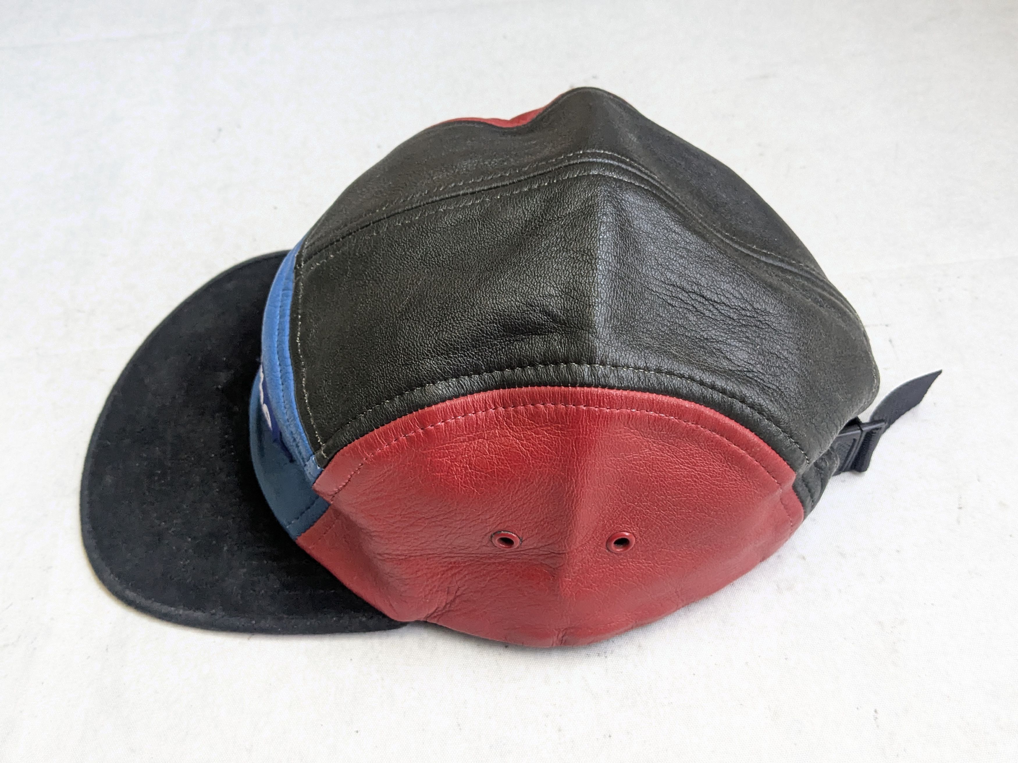 Supreme Supreme Camp Cap Hat 5 Panel Leather Suede Red Blue Size ONE SIZE - 8 Thumbnail