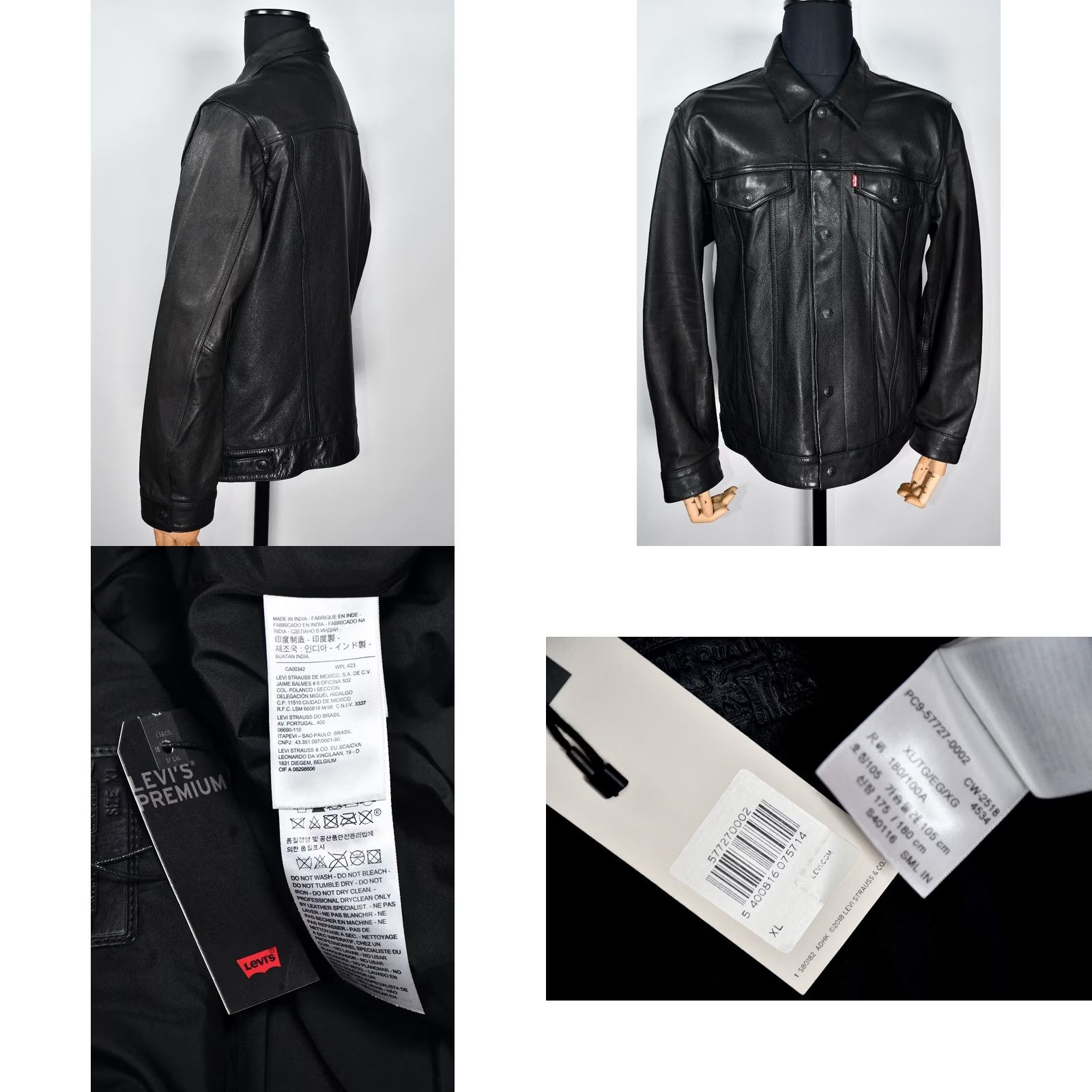 Levi's Levi’s Trucker Jacket Men XL Black Leather Big E Size US XL / EU 56 / 4 - 8 Thumbnail