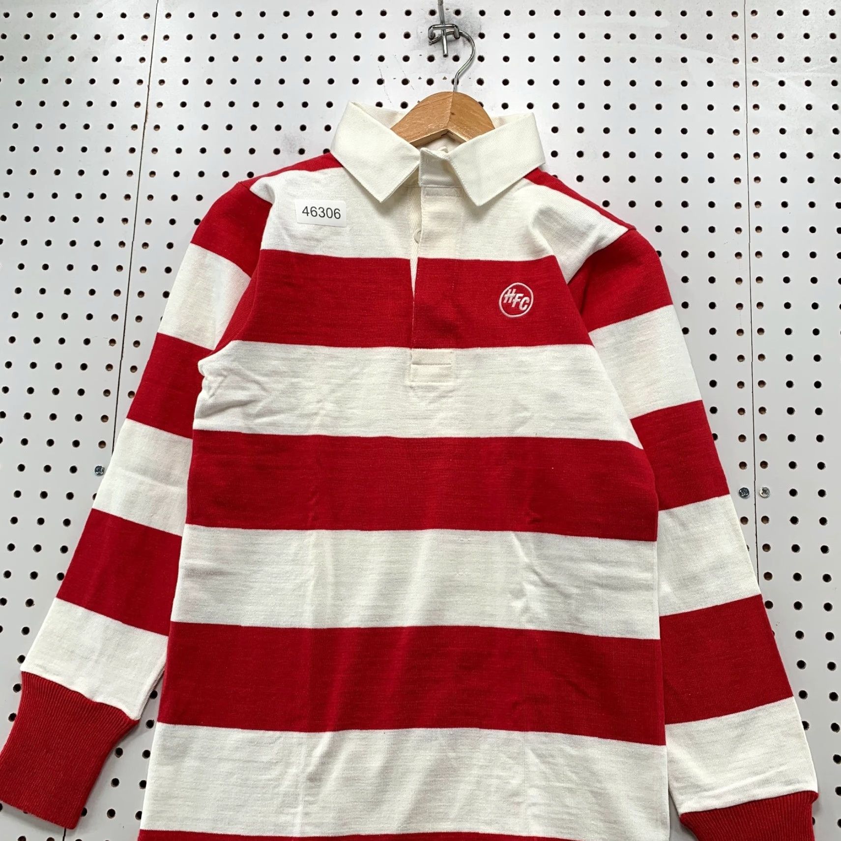 Vintage VINTAGE Vantage Rugby Polo Shirt Men S Red White Stripe HFC Long Sleeve USA Size US S / EU 44-46 / 1 - 5 Thumbnail
