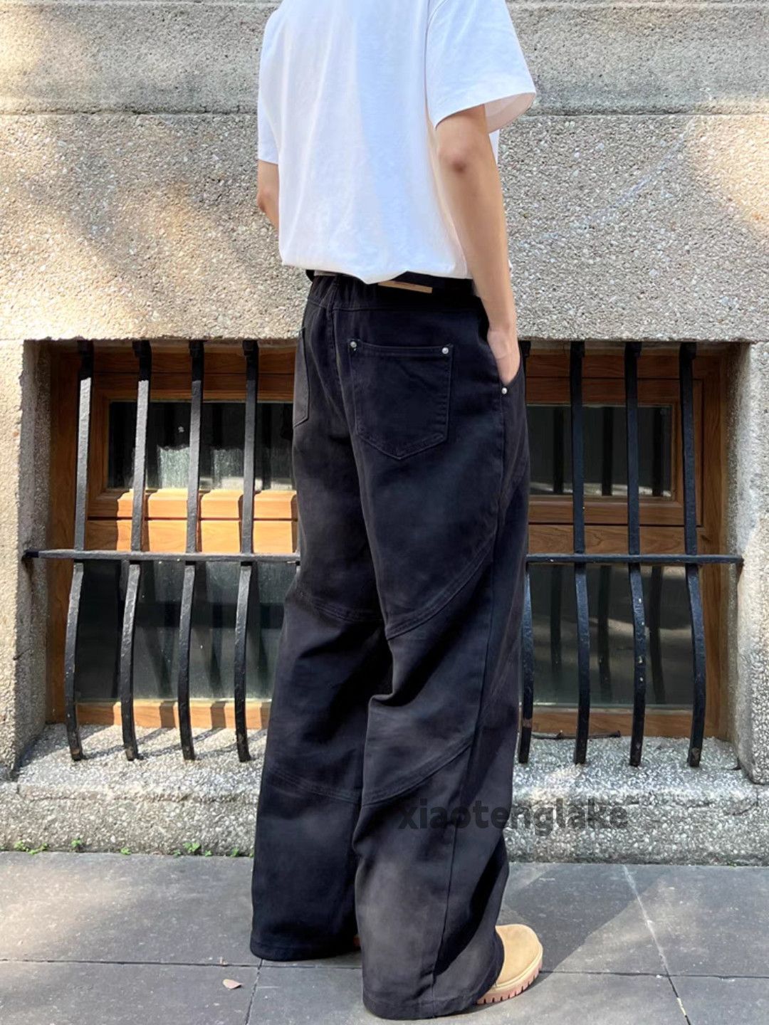 Designer × Japanese Brand × Vintage washed faded cleanfit yuppie patchwork flared pants Size US 33 - 4 Thumbnail