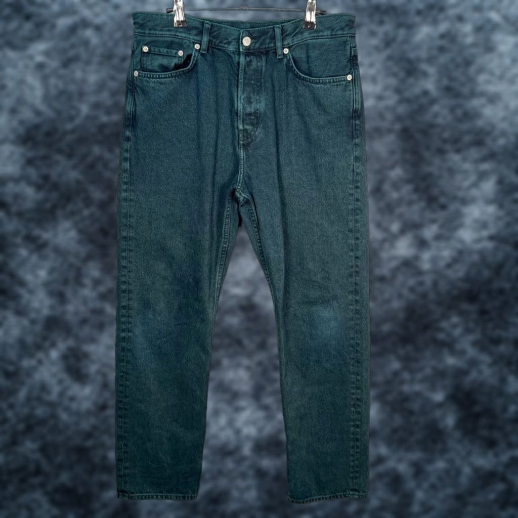 Cos COS Jeans 31x32 Denim Straight Leg 100% Cotton Dark Teal Blue Mens Regular 5-Pocket Button Closure Vintage? No Size US 31 - 1 Thumbnail