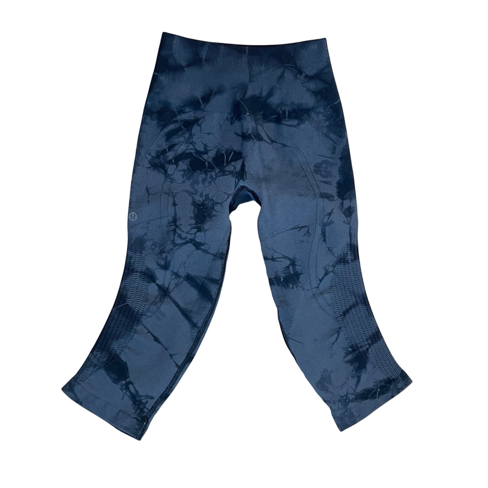 Lululemon 𝓛𝓾𝓵𝓾𝓵𝓮𝓶𝓸𝓷 Womens Blue Tie-Dye Ribbed Seamless High- Size 27" / US 4 / IT 40 - 1 Thumbnail