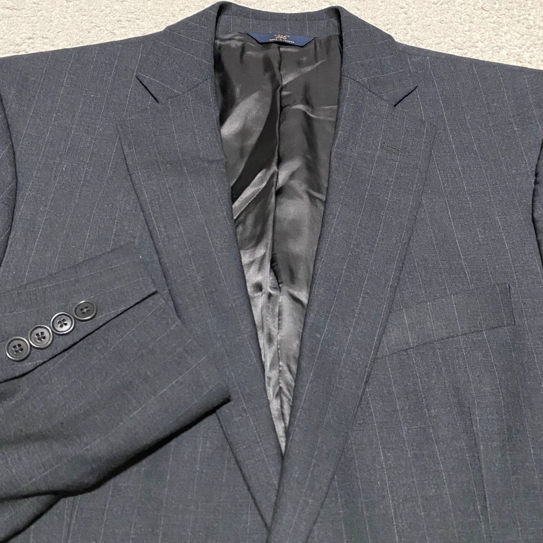 Brooks Brothers Brooks Brothers Blazer Mens 42 Gray Wool Striped Two-Button Single-Breasted Notch Long Vintage: No Stretch Lined Chest 42 Regular Beige? Size 42R - 5 Thumbnail