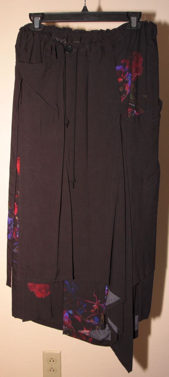 Ground Y 23SS Pressed Flower Rayon Wrap Front Flare Pants Size US 32 / EU 48 - 2 Thumbnail