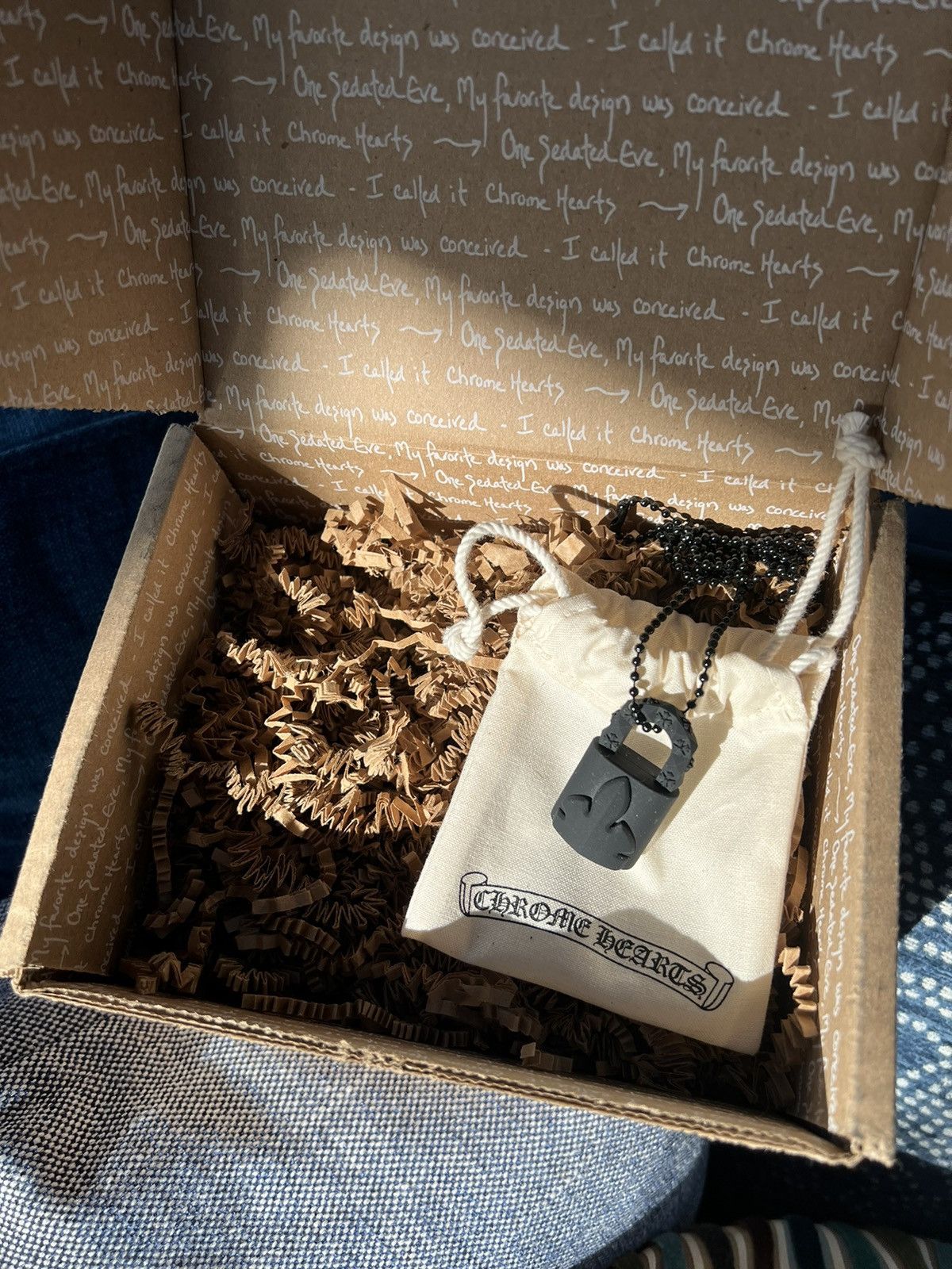 image of Chrome Hearts Silicone Padlock Necklace Silichrome in Black, Men's