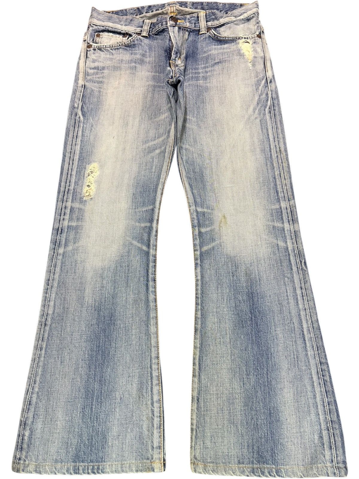 Edwin Vintage Japanese Edwin 503 Distress Flare Jeans Size 31" - 1 Thumbnail