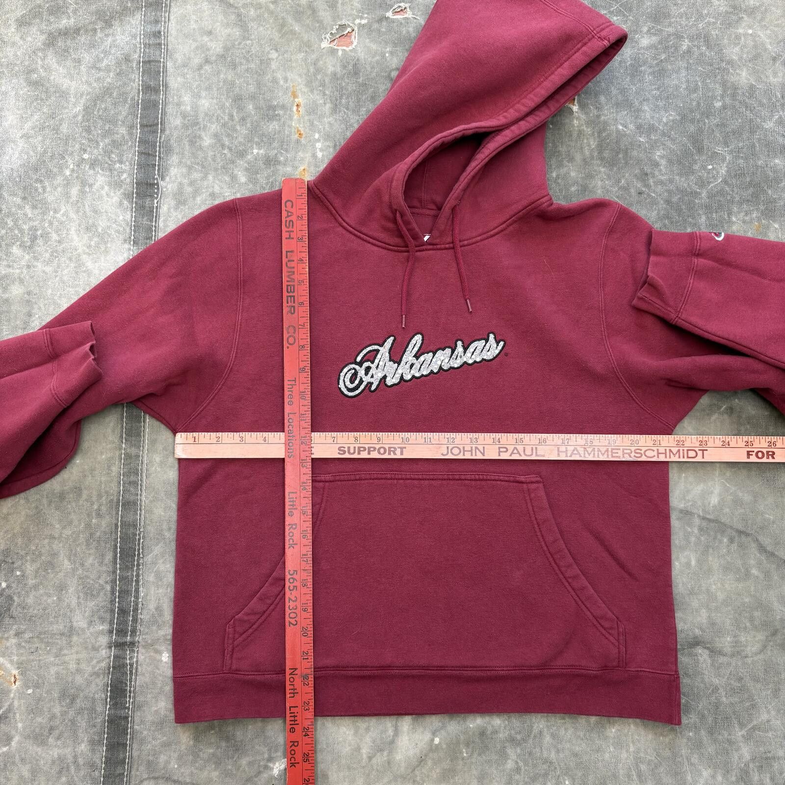 Pro Player Vintage Y2K Arkansas Razorbacks Sequin Font College Hoodie Size L / US 10 / IT 46 - 4 Thumbnail