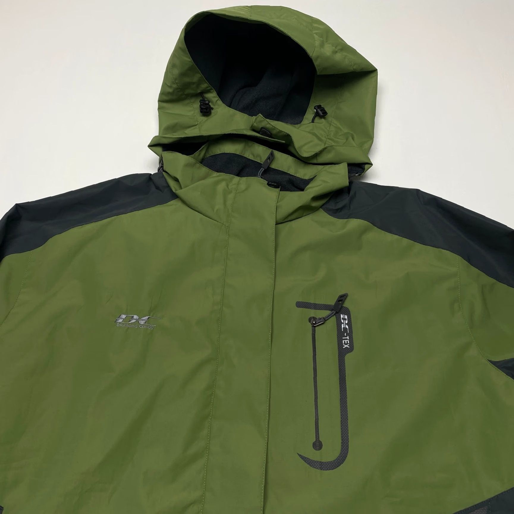 Vintage NEW Diamond Jacket Womens 2XLGreen Hooded Lightweight Rain Wind Proof Size XXL / US 16-18 / IT 52-54 - 7 Thumbnail
