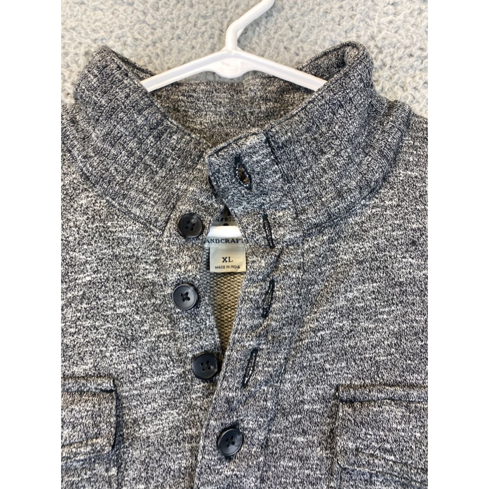Lucky Brand Lucky Brand Sweater Adult XL Gray Pullover Fleece Casual Button Mens /76-30 Size US XL / EU 56 / 4 - 5 Thumbnail