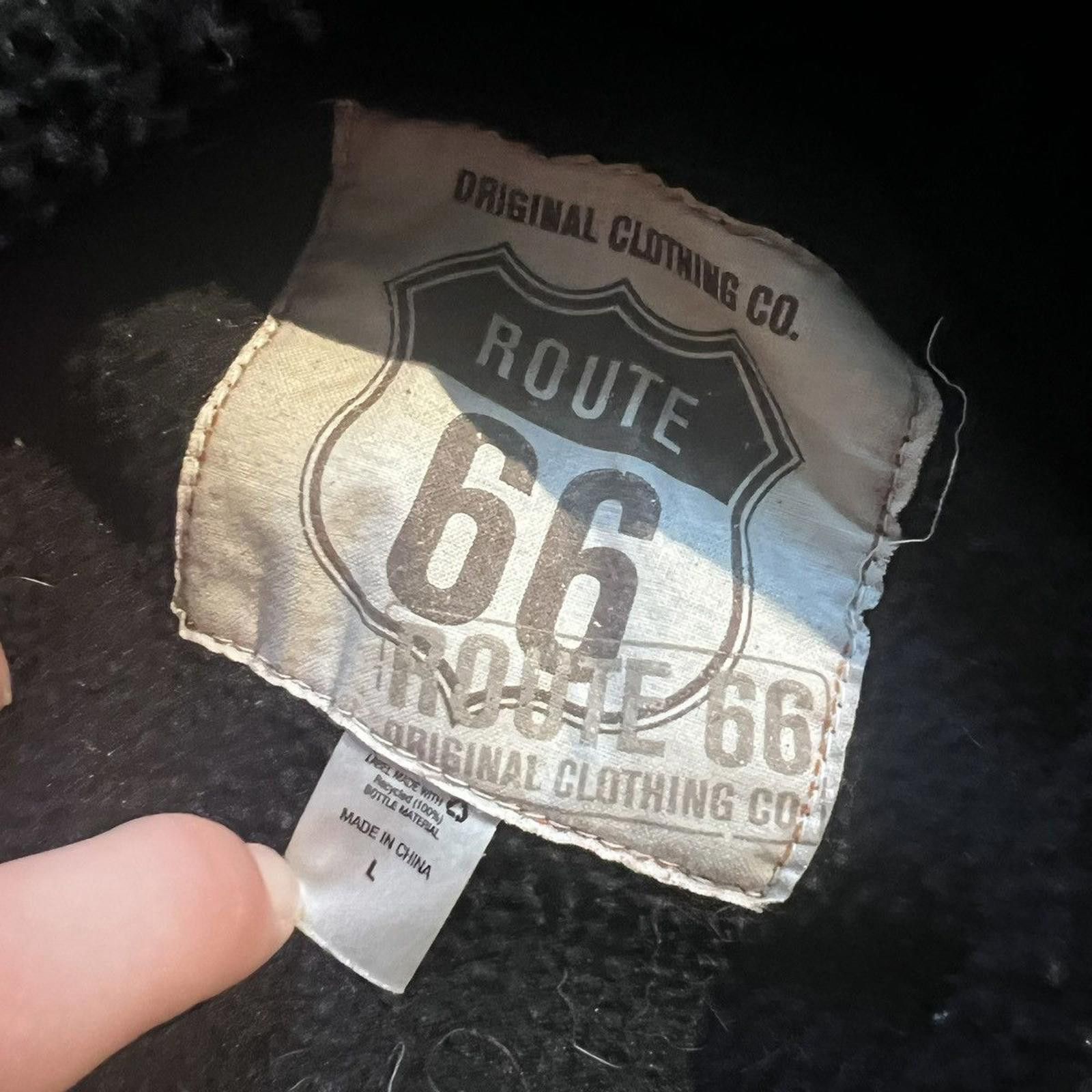 Route 66 × Vintage Vintage Route 66 Black Leather Jacket Zip Hoodie Size US L / EU 52-54 / 3 - 4 Thumbnail