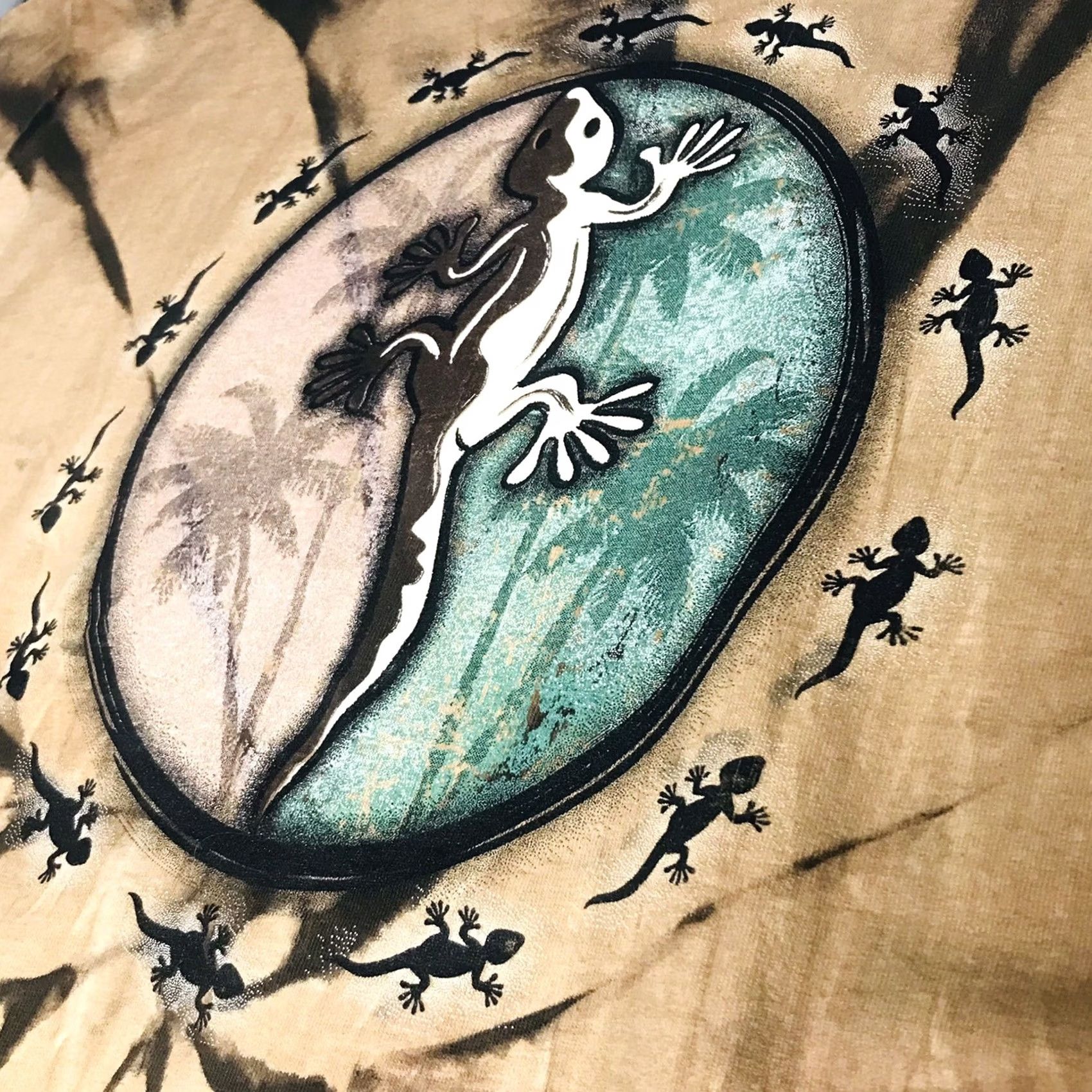 Vintage VTG Yacht Club T-Shirt Men Burnt Orange Gecko Lizard Tie-Dye Crew Neck Short Sleeve 90s Graphic USA Vintage Regular Size L Size US L / EU 52-54 / 3 - 6 Thumbnail