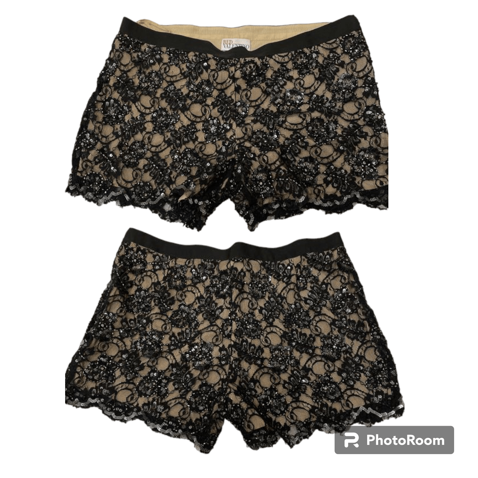 image of Red Valentino Lace Shorts Size Xs in Black, Women's