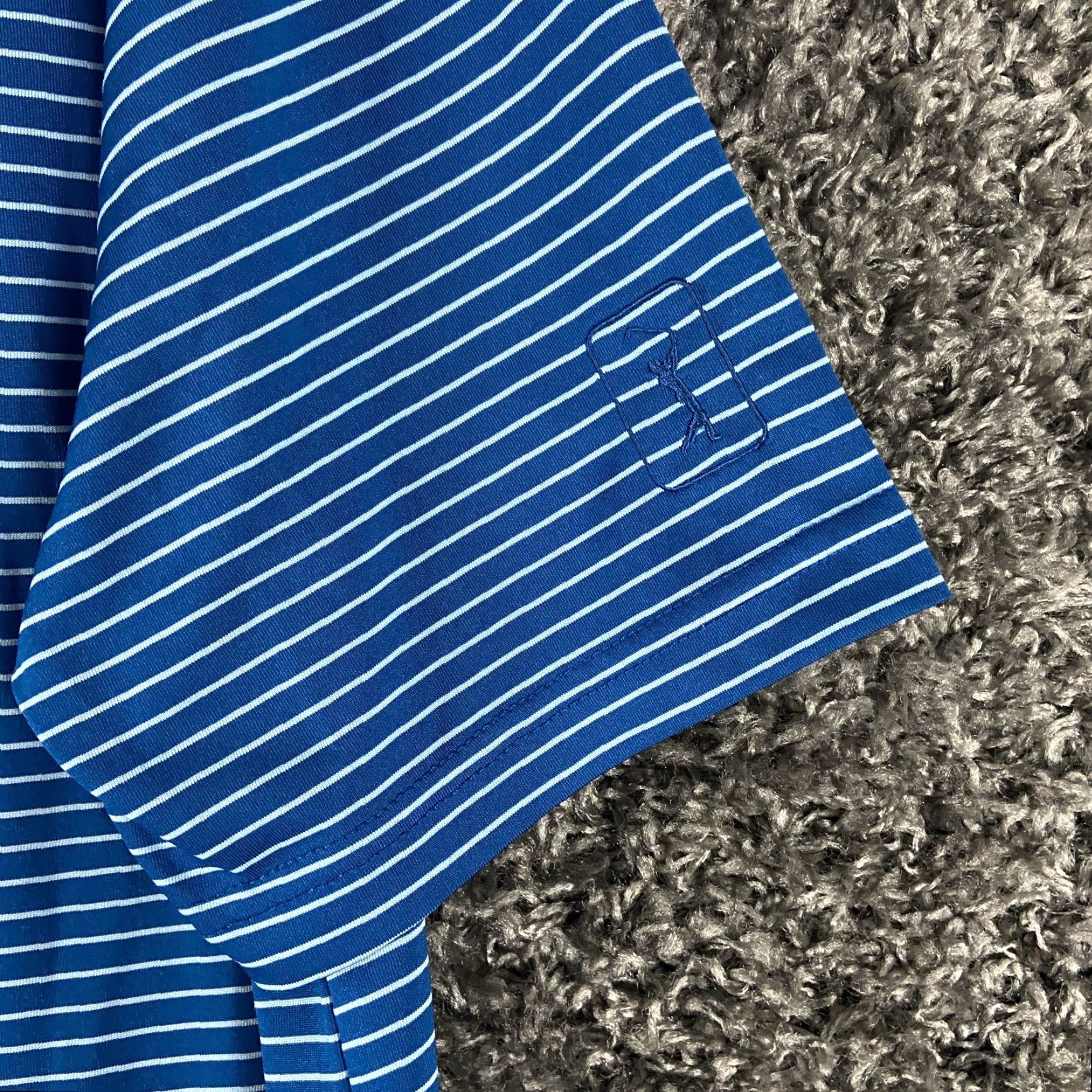 PGA Tour PGA TOUR Polo Shirt Striped Blue Men’s M Short Sleeve Size US M / EU 48-50 / 2 - 3 Thumbnail