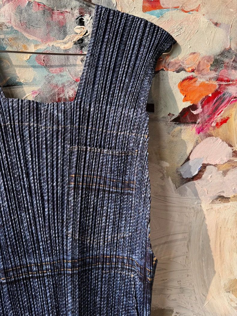 Issey Miyake Issey Miyake size:3 Blue denim pleated dress Size XS / US 0-2 / IT 36-38 - 3 Thumbnail