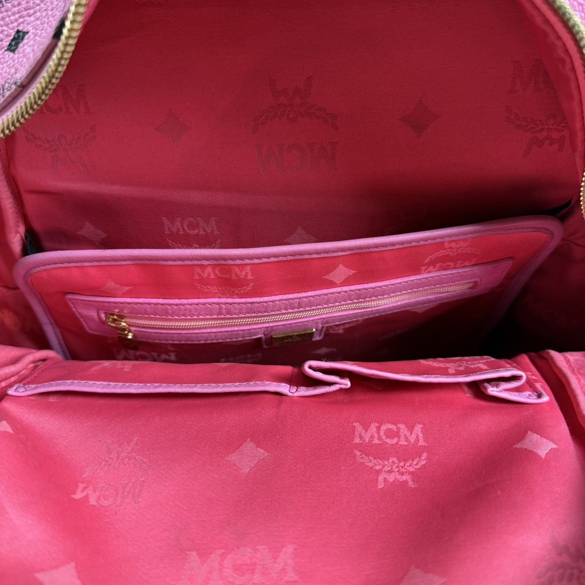 MCM MCM Visetos ‘Pink’ Studs Backpack Size ONE SIZE - 7 Thumbnail