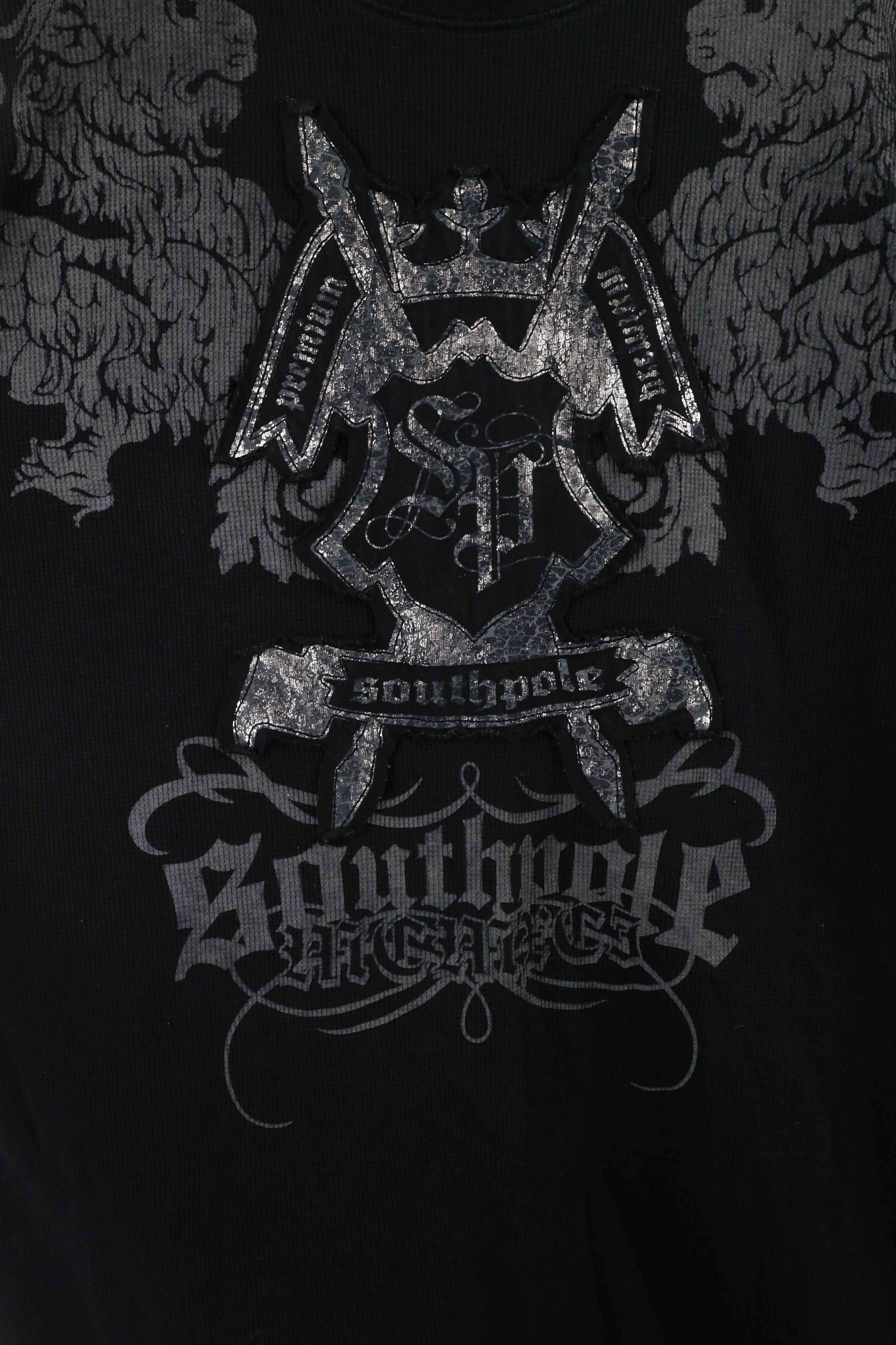 Southpole × Vintage Vintage Southpole Spear UFC MMA Thermal Waffle Knit T-Shirt Size US XXL / EU 58 / 5 - 6 Thumbnail
