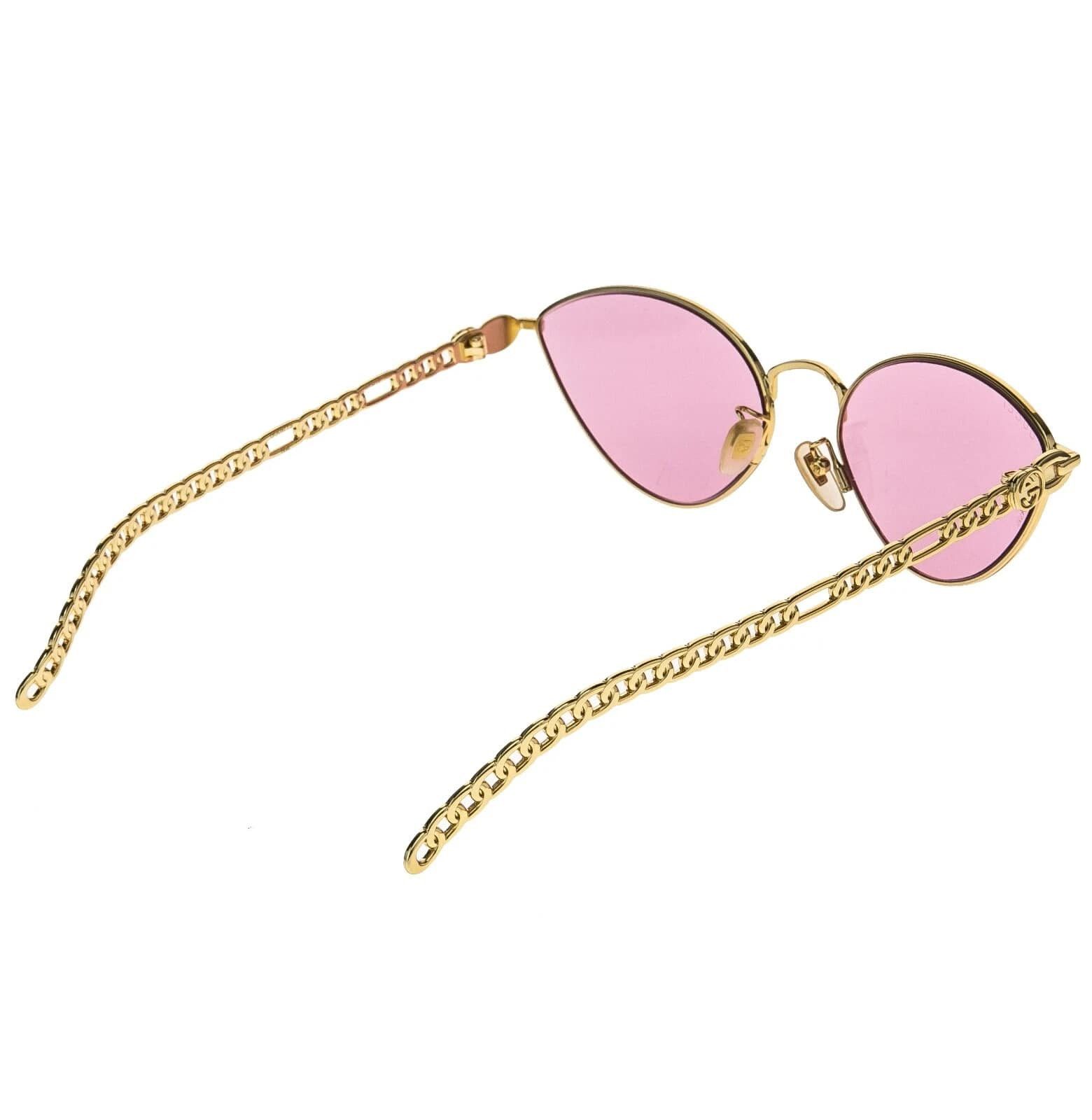 Gucci GUCCI GG0977S CHAIN 0977 Gold Pink Crystal Heart 004 Size ONE SIZE - 3 Thumbnail