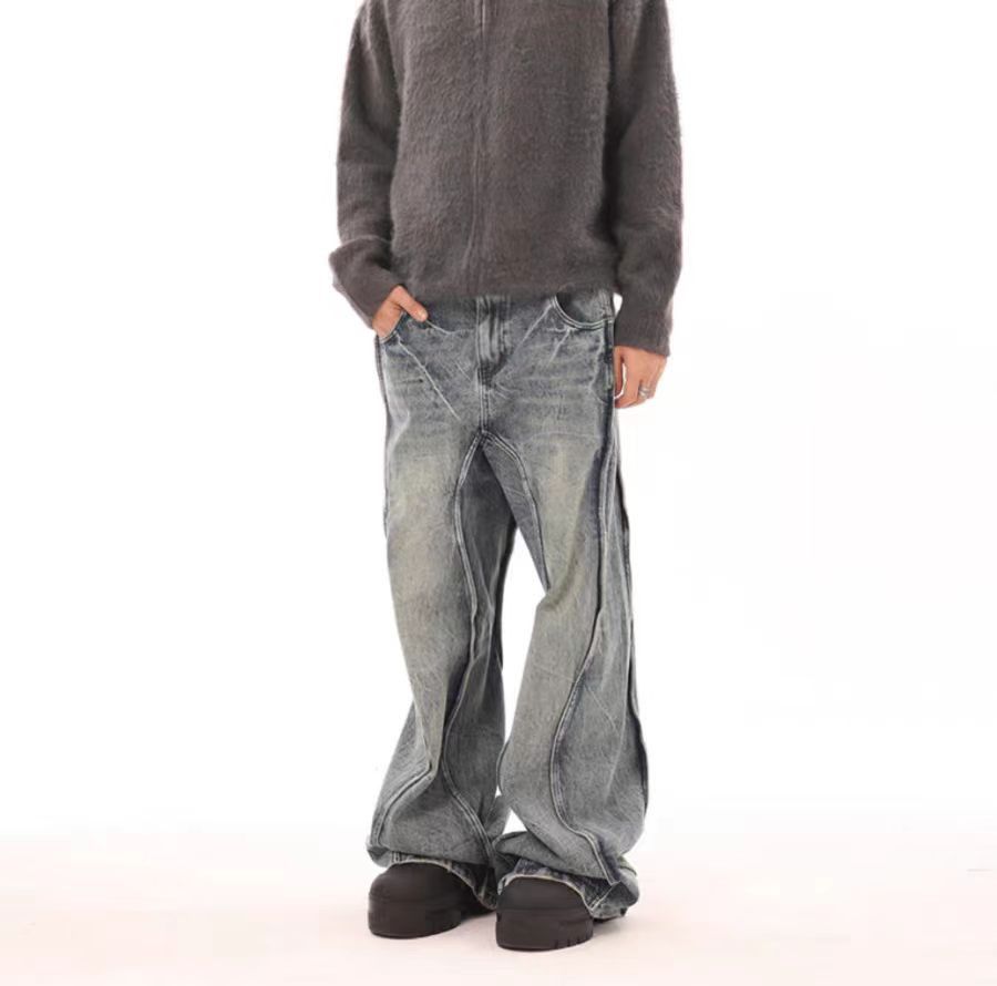 Japanese Brand × Jean Washed deconstructed silhouette hip-hop baggy jeans Size US 34 / EU 50 - 4 Thumbnail
