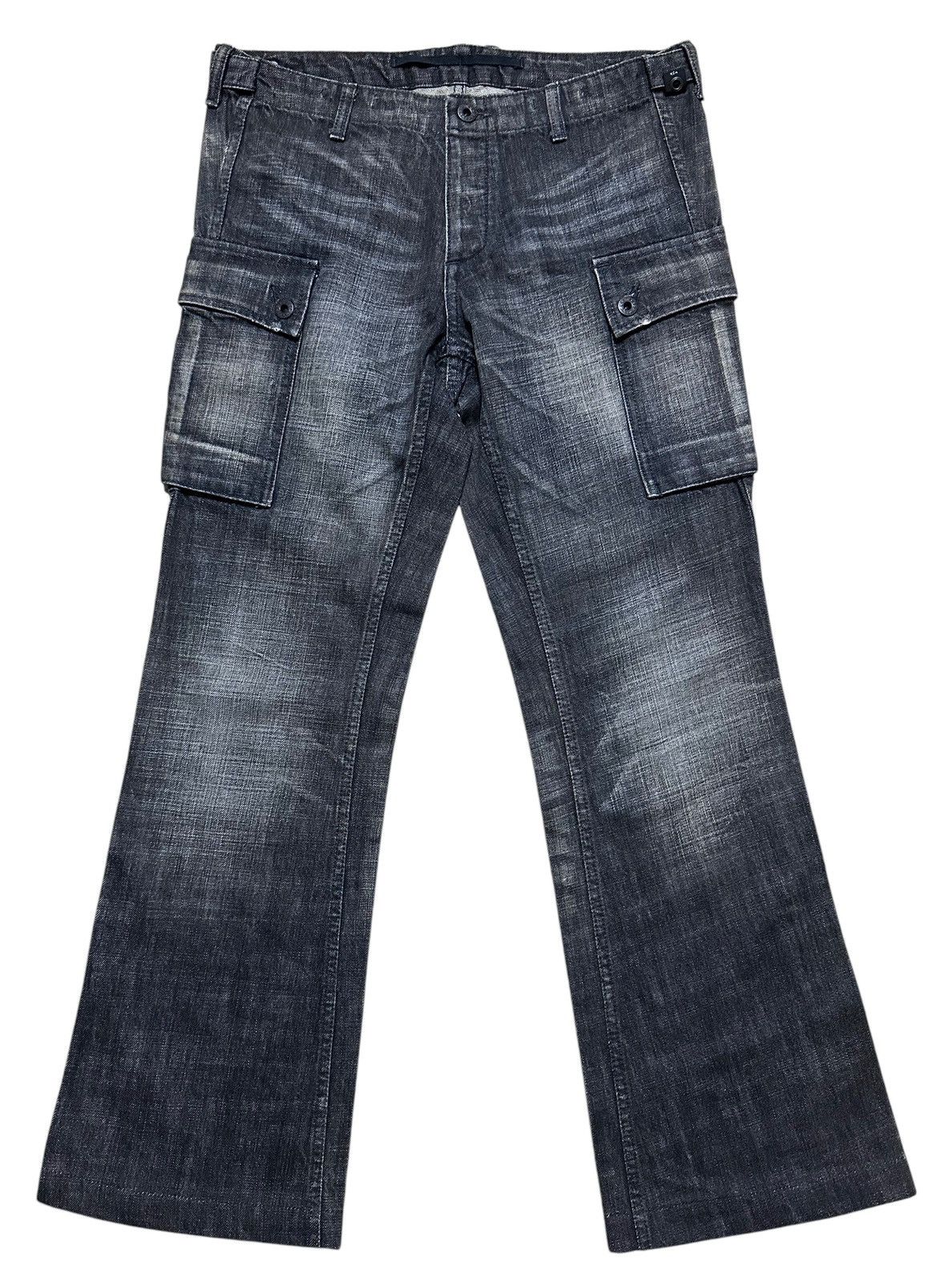 If Six Was Nine × Japanese Brand × wjk RARE ‼️ Vintage Japan Wjk Cargo Mud Wash Denim Pants Size US 31 - 1 Thumbnail