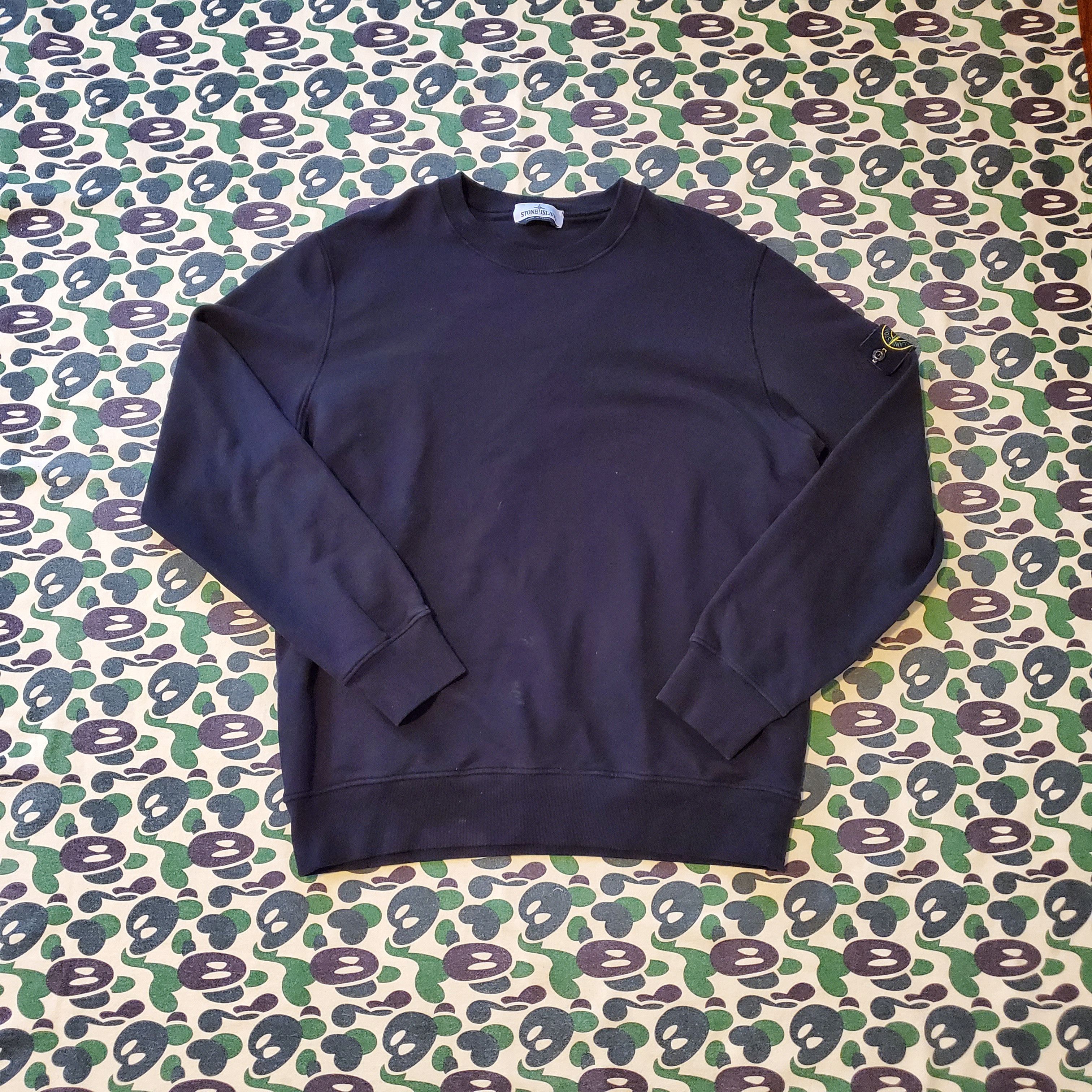 image of Stone Island Black Crewneck, Men's (Size 2XL)