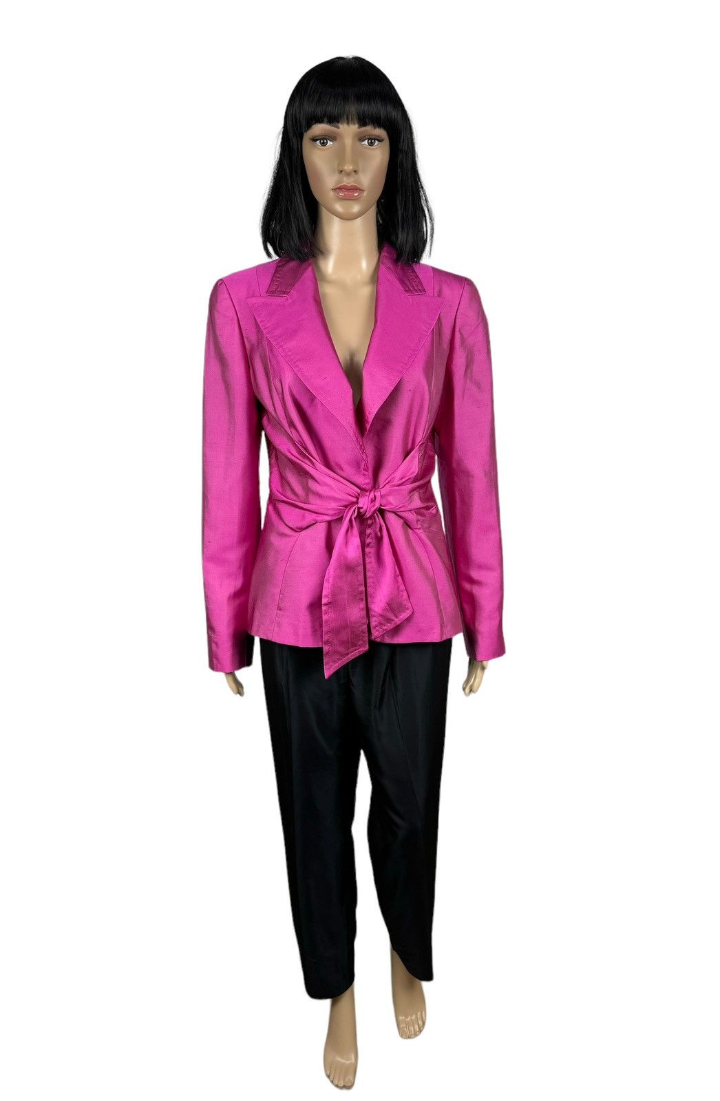Max Mara Max Mara Pianoforte Silk-Cotton Blazer Belted size US10 IT44 Size L / US 10 / IT 46 - 2 Thumbnail