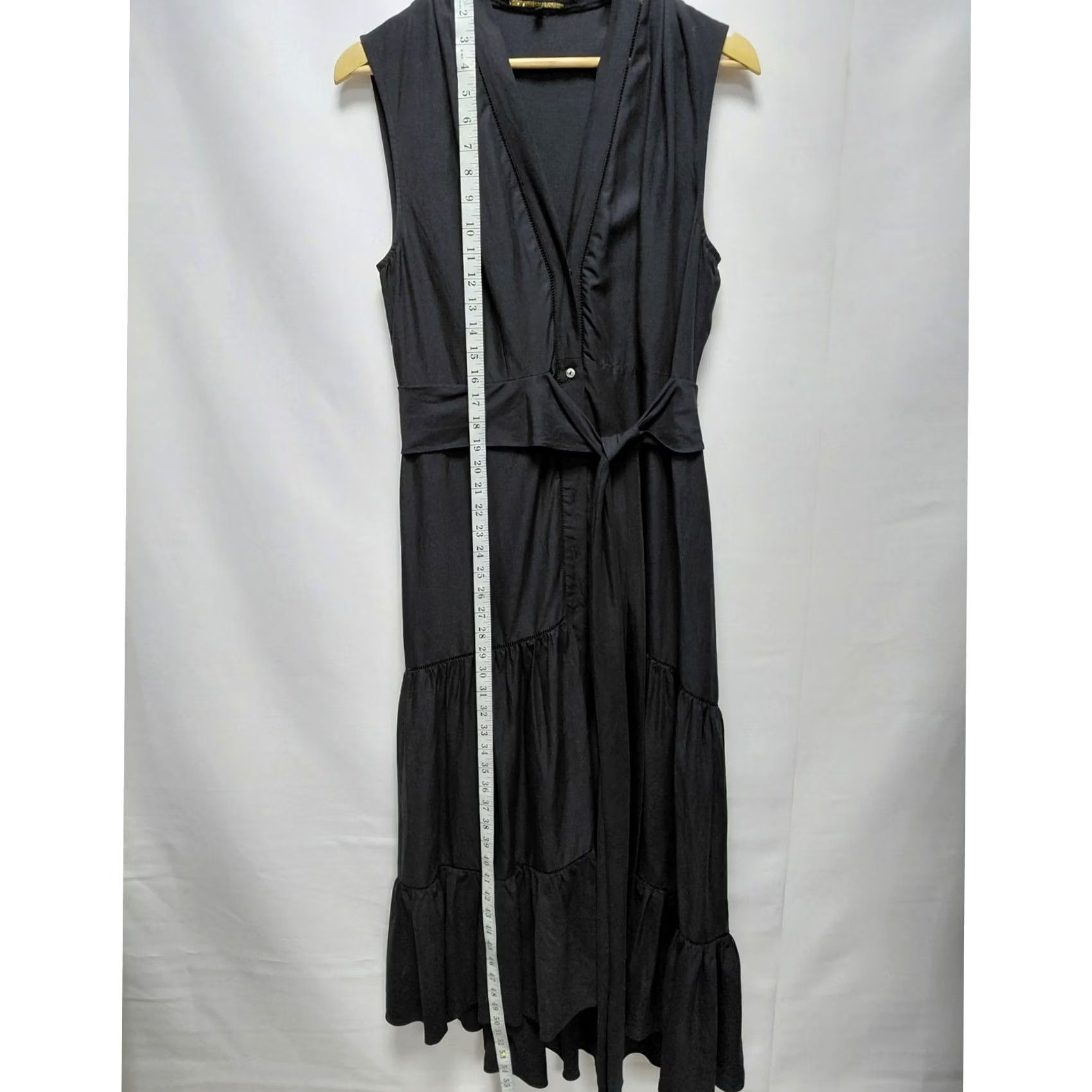 KOBI HALPERIN Kobi Halperin Dress Womens M Black Sleeveless Maxi Solid Tencel Women Size Size M / US 6-8 / IT 42-44 - 5 Thumbnail