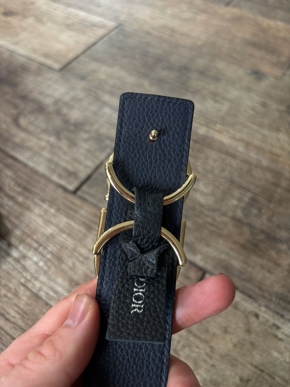 Dior Black and Gold CD Buckle Leather Belt Size ONE SIZE - 3 Thumbnail