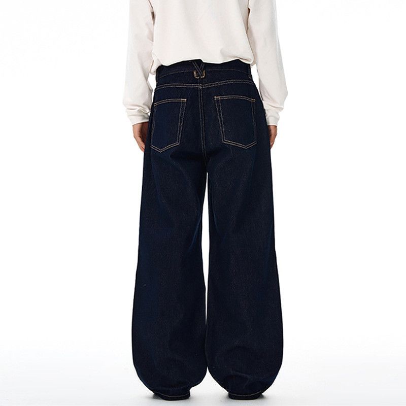 Jean Vintage men's cleanfit loose simple button jeans Size US 32 / EU 48 - 4 Thumbnail