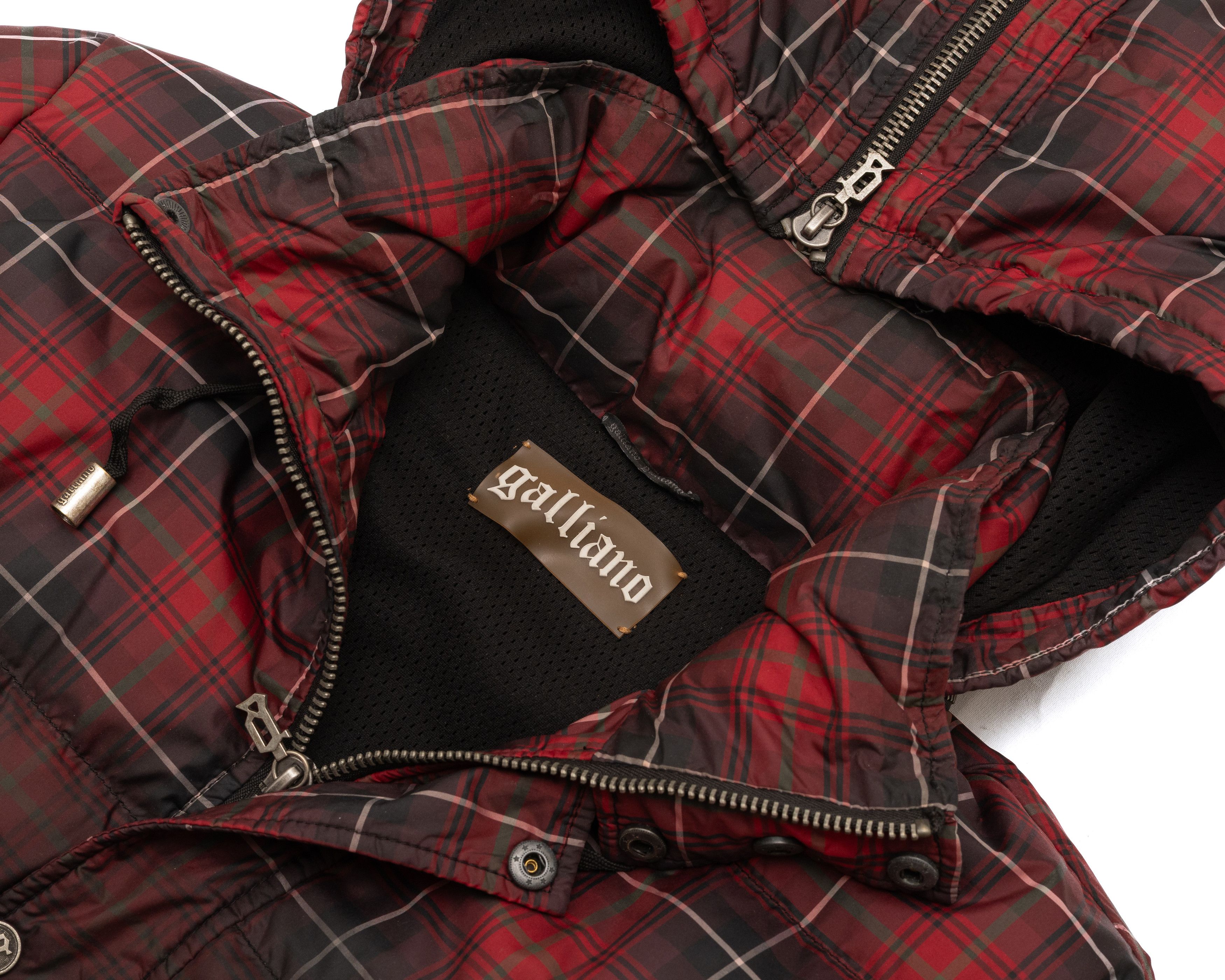 John Galliano GALLIANO 2000s Plaid Checkered Red & Dark Down Puffer Jacket Size US M / EU 48-50 / 2 - 2 Thumbnail