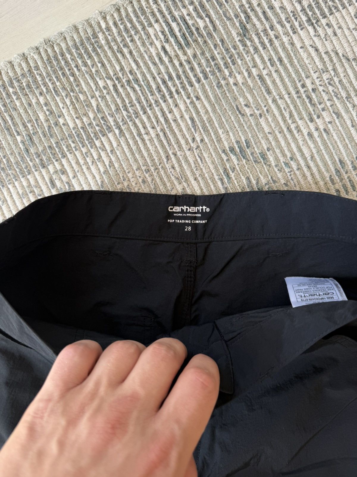 Carhartt Wip × Pop Trading Company Carhartt X Pop Trading Black Nylon Double Knee Work Pants Size US 28 / EU 44 - 7 Thumbnail