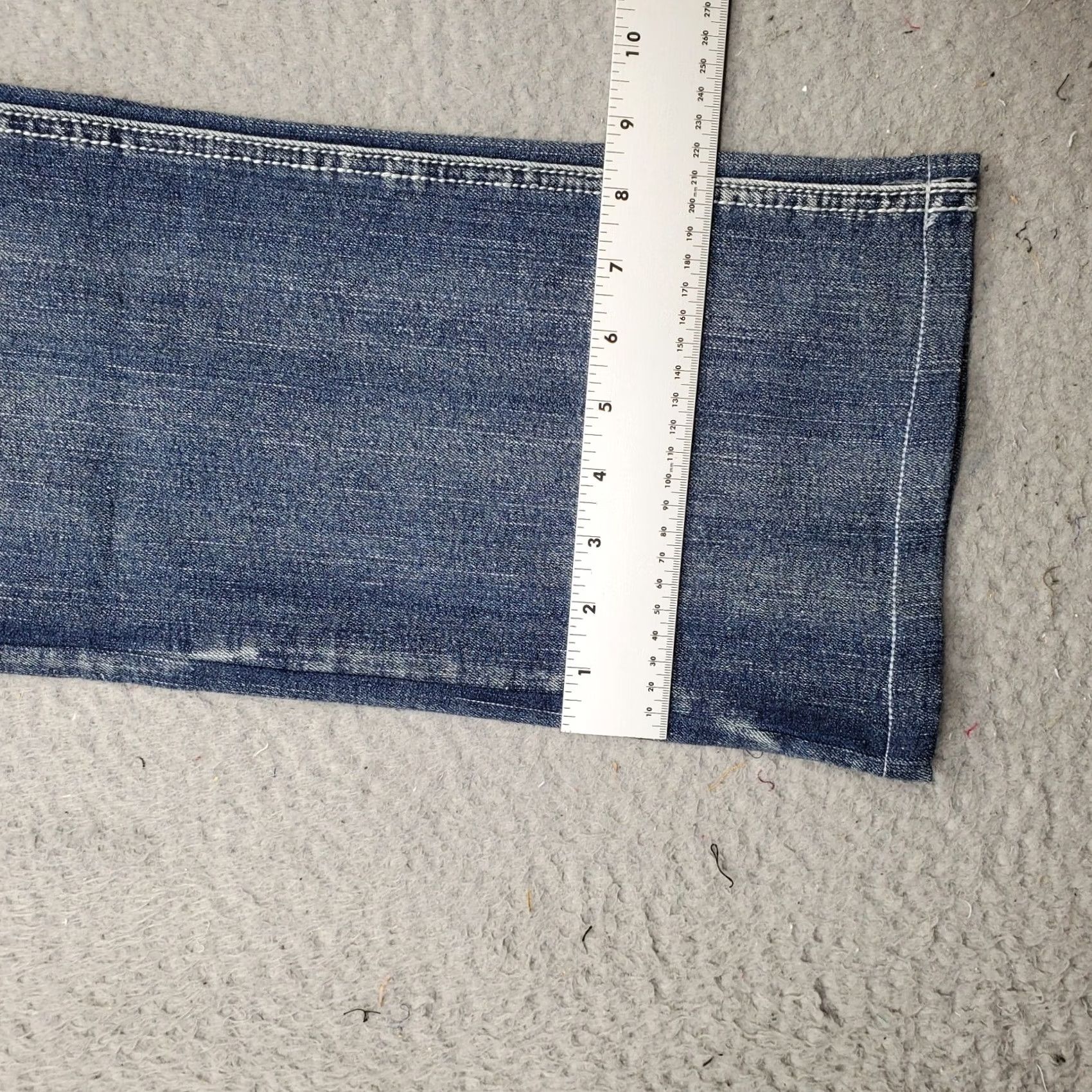 Vintage Roz & Ali Womens Bootcut Jeans Size 12 Blue Rhinestone Pocket Contrast Stitch Jeans Size 34" / US 12 / IT 48 - 5 Thumbnail
