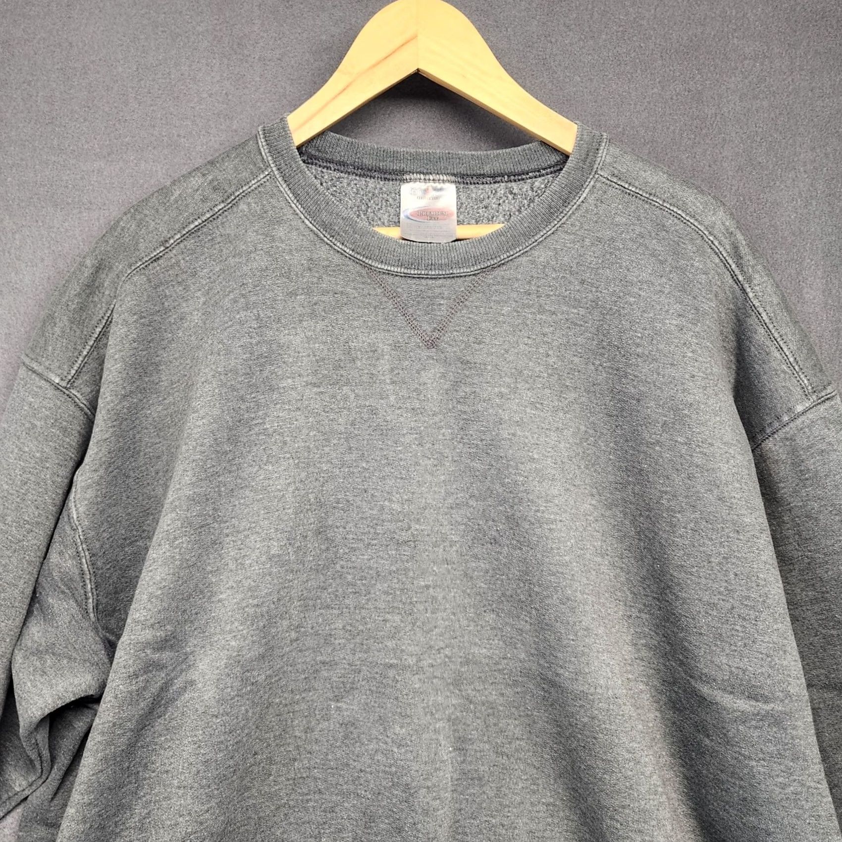 Jerzees VINTAGE Jerzees Premium Fit Sweatshirt Crewneck Sweatshirt 2XL Mens Grey Spot Sweatshirt Size US XXL / EU 58 / 5 - 7 Thumbnail