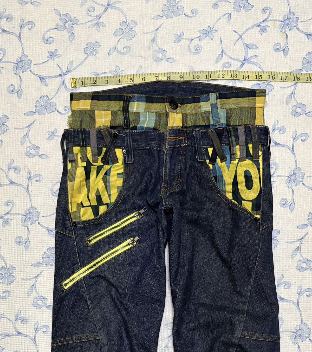 Japanese Brand Japanese BRTH Breath Double Waist Jeans Streetwear Denim Size US 31 - 3 Thumbnail