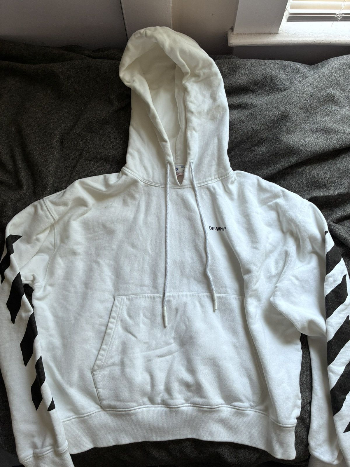 Off-White Off White Diagonal Helvetica Hoodie Size US XL / EU 56 / 4 - 1 Thumbnail
