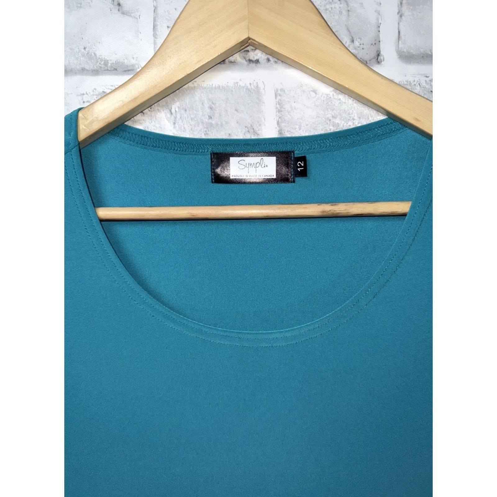 Vintage Sympli Teal Pullover Shirt Womens 12 Teal Blouse Stretchy Pullover Women 12 Blouse Shirt Sympli Teal Pullover Blouse Womens 12 Size XL / US 12-14 / IT 48-50 - 2 Thumbnail