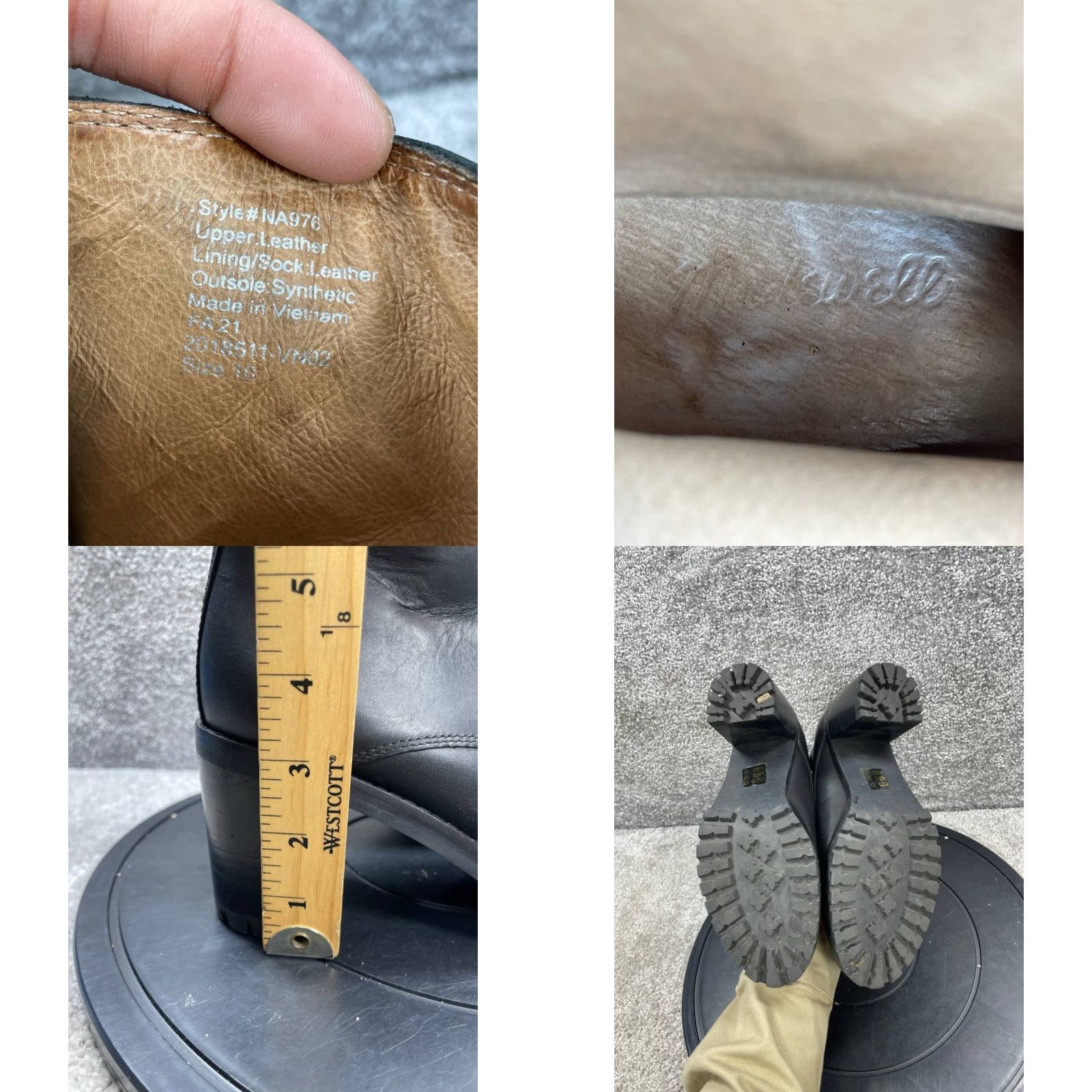 Madewell Madewell The Alyce Boot Women Size 10 Black Leather Zip Front Lugsole Block Heel Size US 10 / IT 40 - 8 Thumbnail