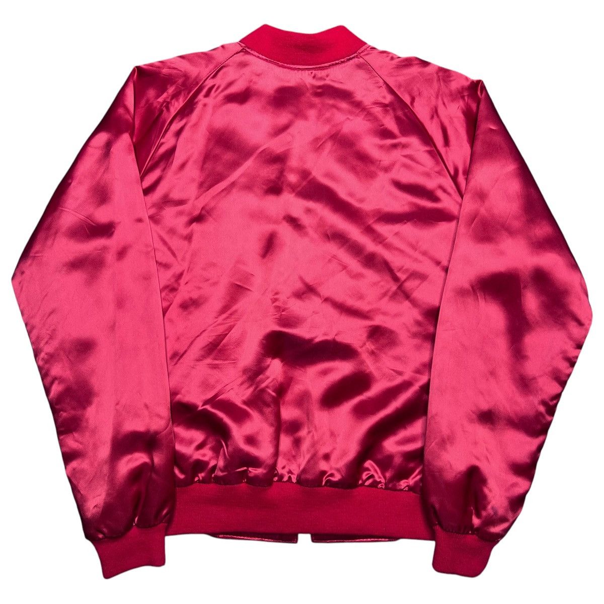 Chevrolet × Vintage 80s Chevrolet Corvette Embroidered Red Satin Bomber Jacket Size US L / EU 52-54 / 3 - 4 Thumbnail