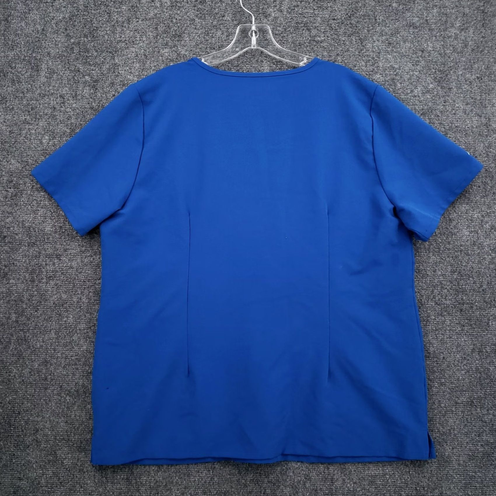 Vintage Figs Women 2XL XXL Blue Short Sleeve V Neck Stretch Scrub Top Size XXL / US 16-18 / IT 52-54 - 2 Thumbnail
