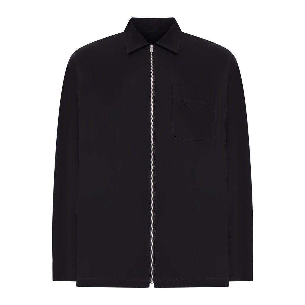 Prada PRADA Zip Black Cotton Overshirt New & Authentic (Men's size Size US S / EU 44-46 / 1 - 1 Thumbnail