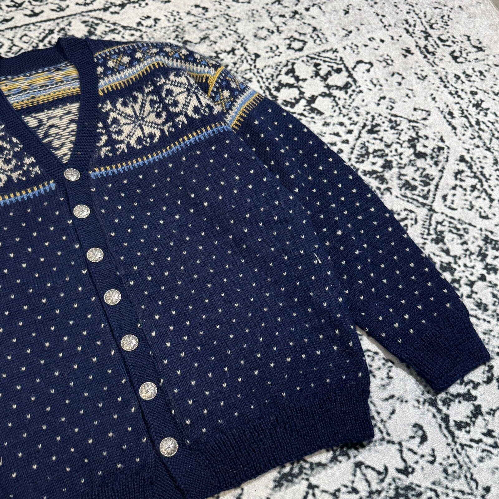 Vintage Vintage Unisex Blue Navy Wool Sweater Cardigan Size S Size US S / EU 44-46 / 1 - 7 Thumbnail