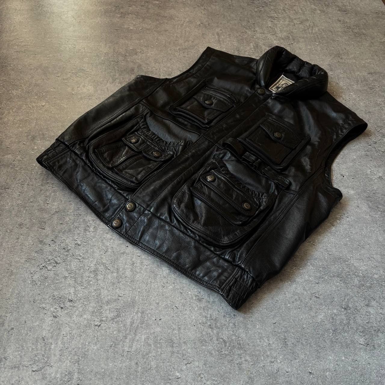 Japanese Brand × Leather Y2k Real Leather Japanese Brand Vest Size US L / EU 52-54 / 3 - 3 Thumbnail