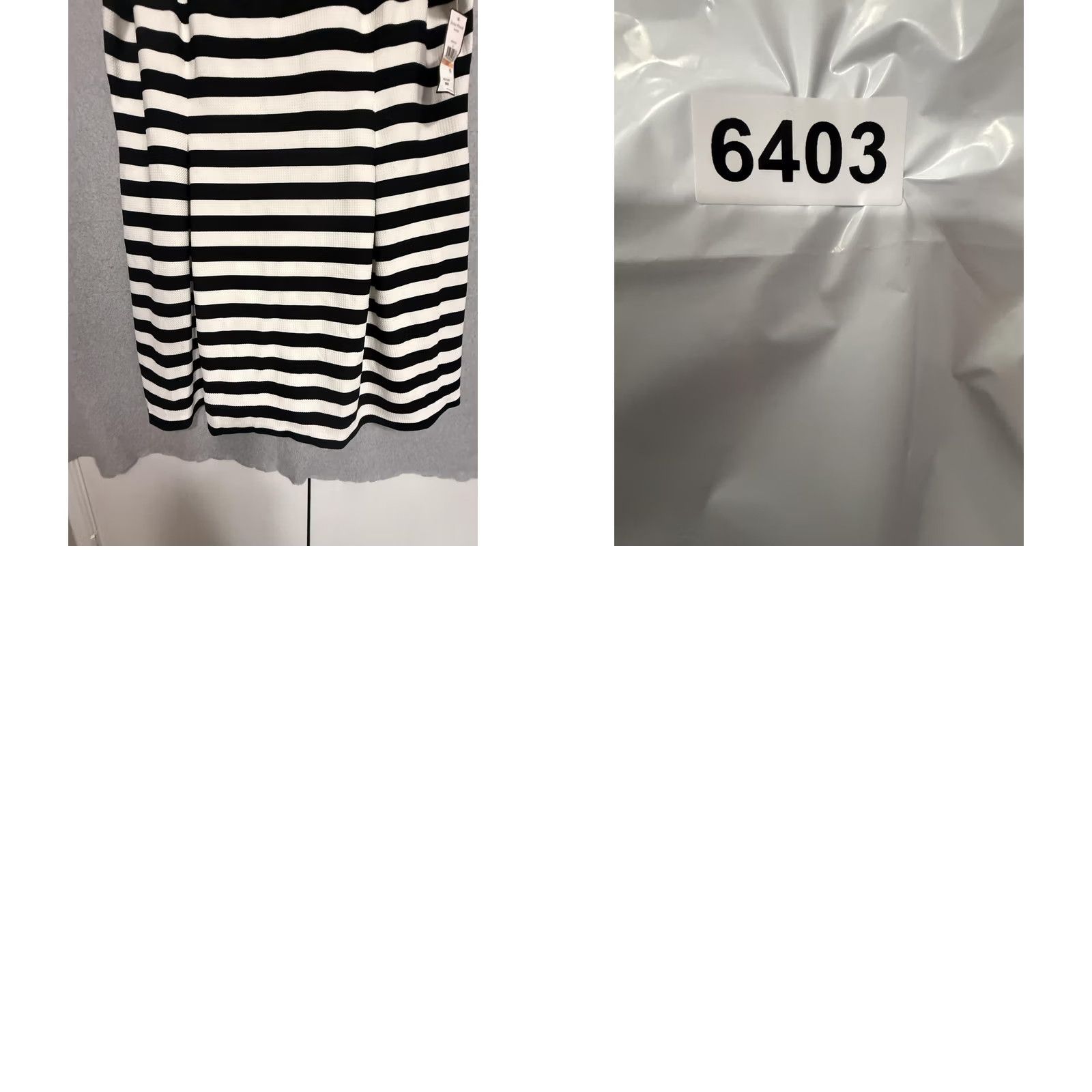 Vintage Jessica Howard Dress Womens 24W Black White Striped Scoop Neck Sleeveless Shift Dress Size 4XL / US 24-26 - 9 Thumbnail
