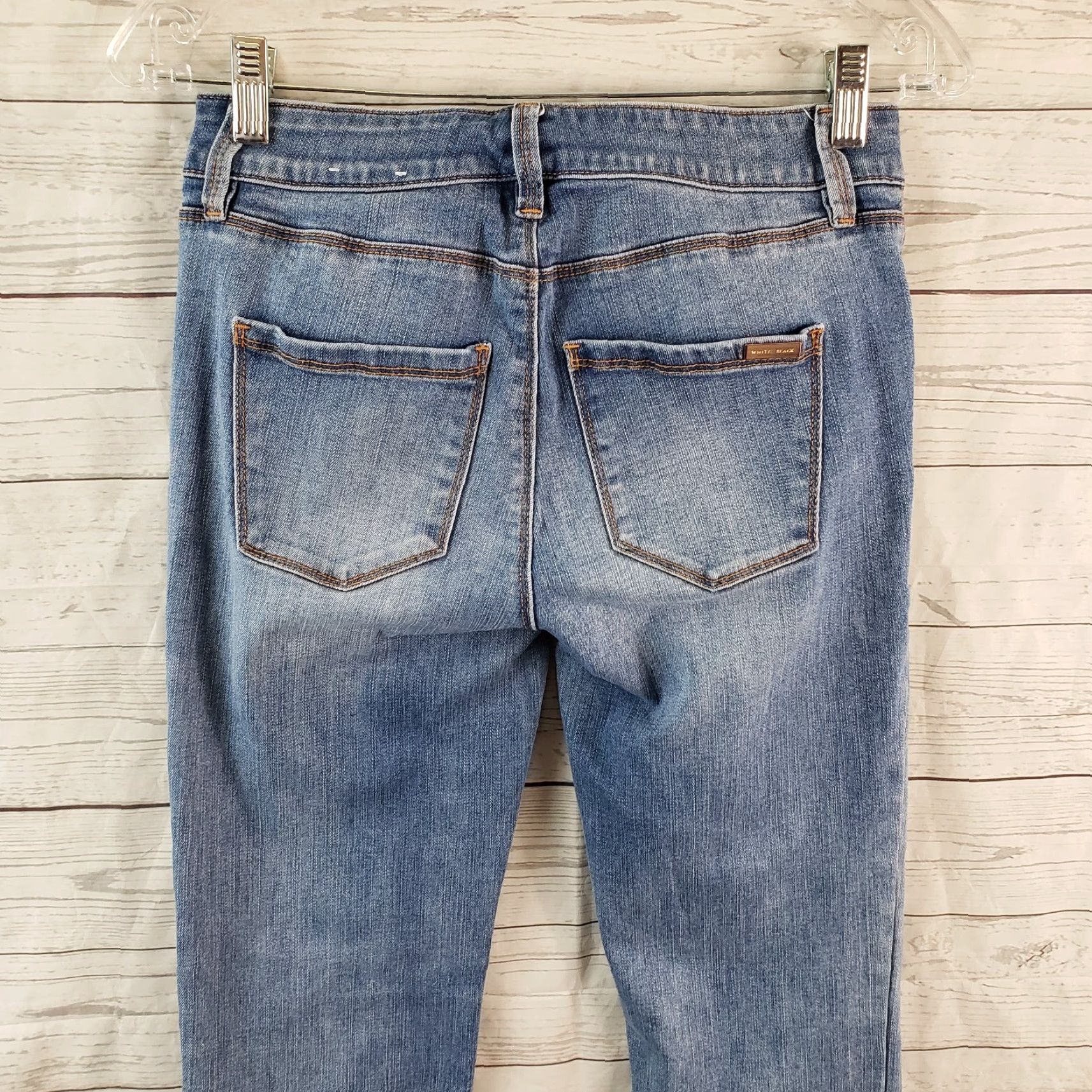 White House Black Market White House Black Market Womens The Flare Crop Jeans Sz 00 Blue Low Rise Jeans Crop Women's 00 Blue Glnt Size 24" / US 00 / IT 34 - 4 Thumbnail