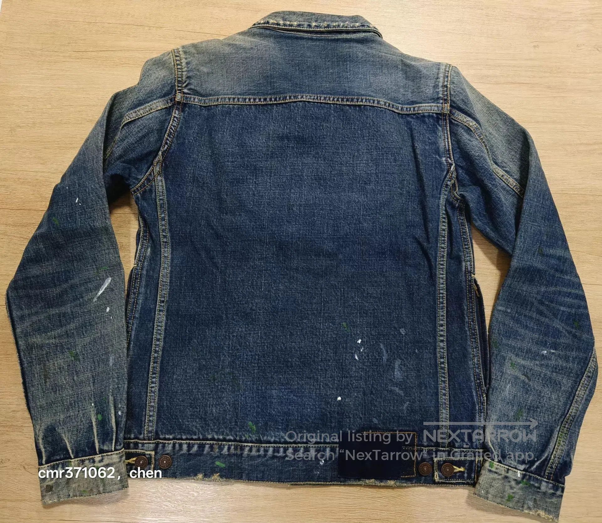 Visvim Blue Denim Jacket with Paint Splatter Details. Size US M / EU 48-50 / 2 - 8 Thumbnail
