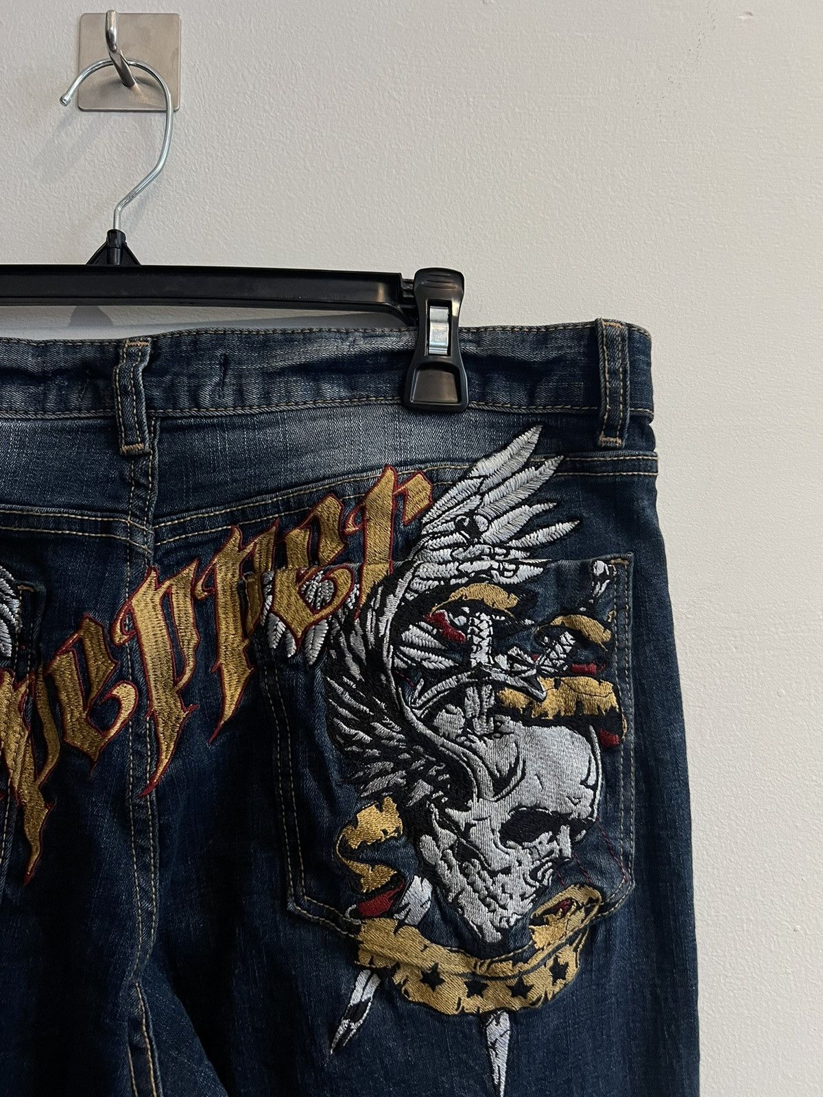 Japanese Brand 90’s RED PEPPER RARE BIG LOGO Y2K JEANS SKULL LOGO Size US 32 / EU 48 - 3 Thumbnail